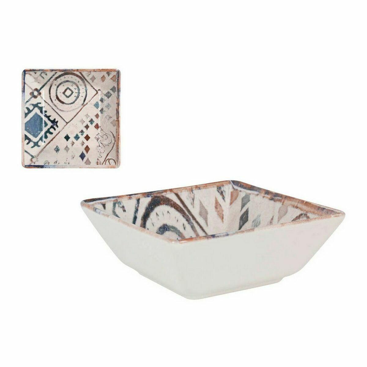 Grecia skål i porcelæn, blå/brun, 13 × 13 × 5 cm