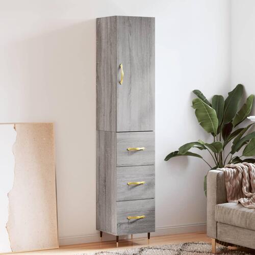 Højskab 34,5x34x180 cm konstrueret træ grå sonoma-eg