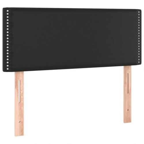 Kontinentalseng med madras 120x190 cm i sort kunstlæder