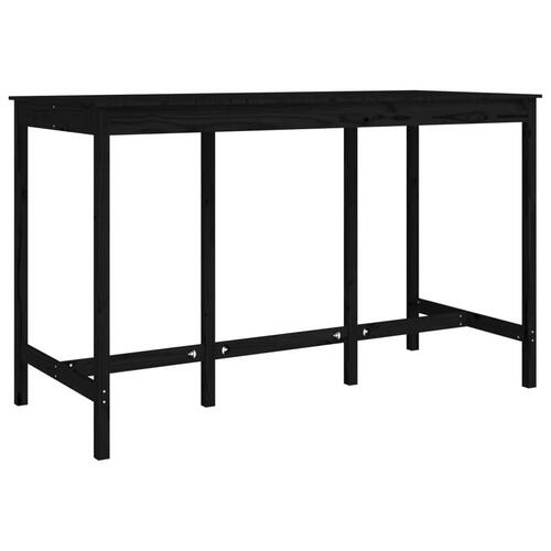 Barbord 180x80x110 cm massivt fyrretræ sort