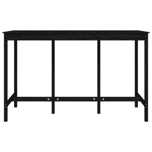 Barbord 180x80x110 cm massivt fyrretræ sort