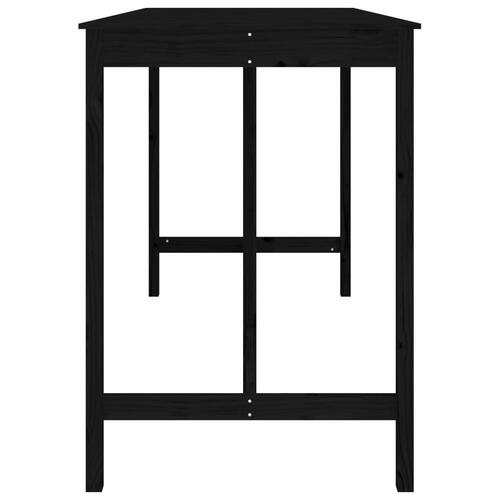 Barbord 180x80x110 cm massivt fyrretræ sort