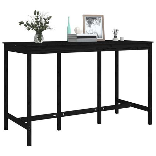 Barbord 180x80x110 cm massivt fyrretræ sort