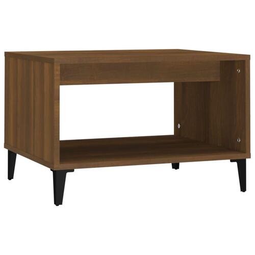 Sofabord 60x50x40 cm konstrueret træ brun egetræsfarve