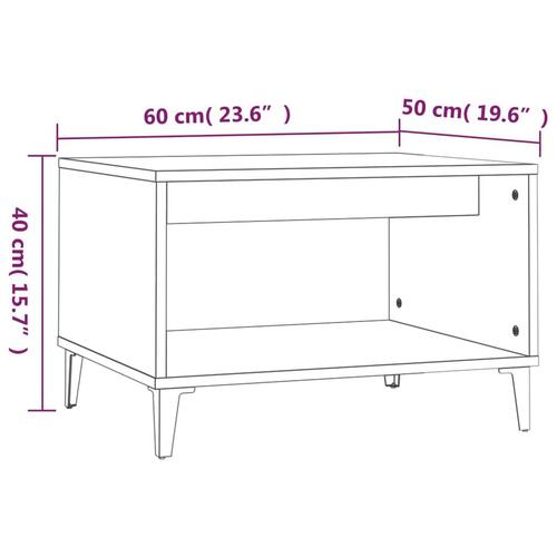 Sofabord 60x50x40 cm konstrueret træ brun egetræsfarve