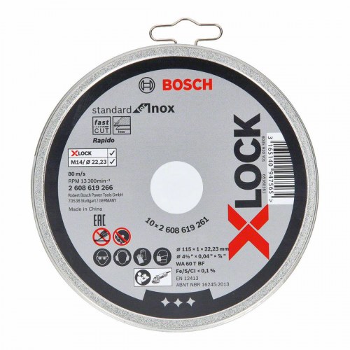 BOSCH X-LOCK skæreskive Standard, Ø 115 mm - 10 stk.