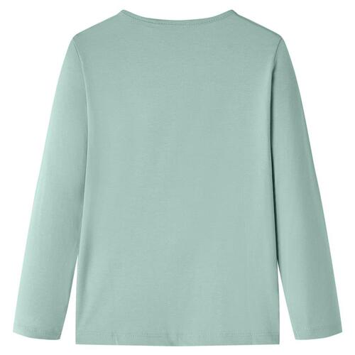 Langærmet T-shirt til børn str. 128 mintgrøn