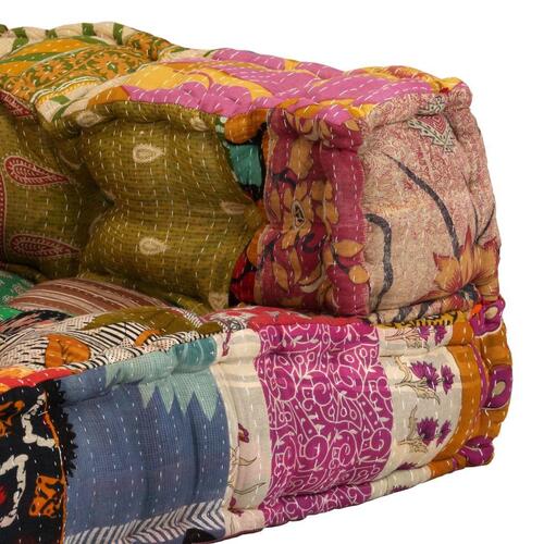2-personers modulpuf stof patchwork