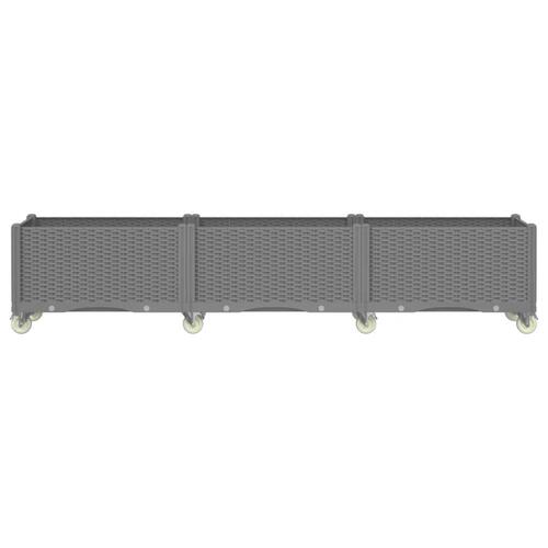 Plantekasse med hjul 240x50x54 cm PP lysegrå