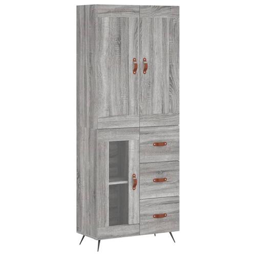 Højskab 69,5x34x180 cm konstrueret træ grå sonoma-eg