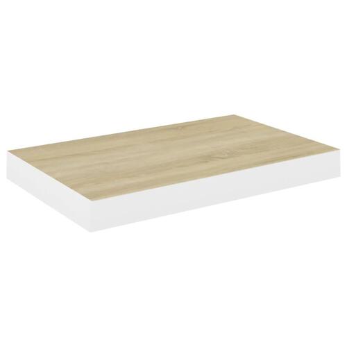Væghylde 40x23x3,8 cm MDF egetræsfarve og hvid