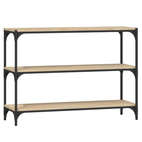 Bogreol 100x33x70,5 cm konstrueret træ og stål sonoma-eg