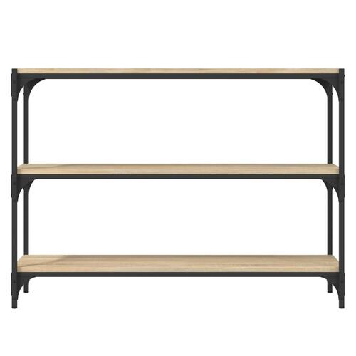 Bogreol 100x33x70,5 cm konstrueret træ og stål sonoma-eg