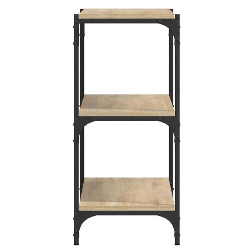 Bogreol 100x33x70,5 cm konstrueret træ og stål sonoma-eg