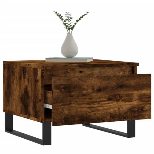 Sofabord 50x46x35 cm konstrueret træ røget egetræsfarve