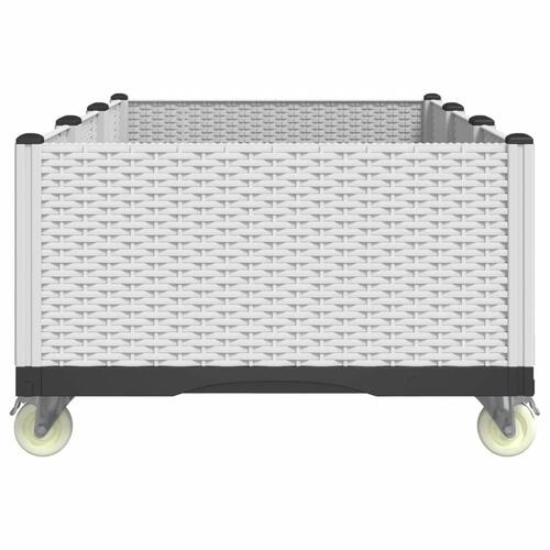 Plantekasse med hjul 150x80x54 cm PP hvid
