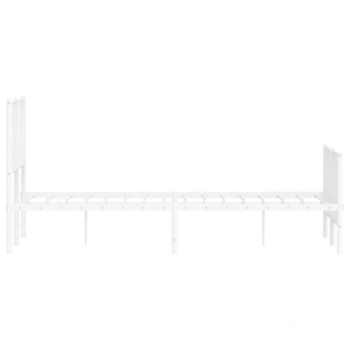 Sengeramme i metal med sengegavl og fodgærde - 120 x 190 cm, hvid