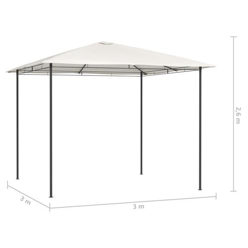 Pavillon 3x3x2,6 m 160 g/m² cremefarvet