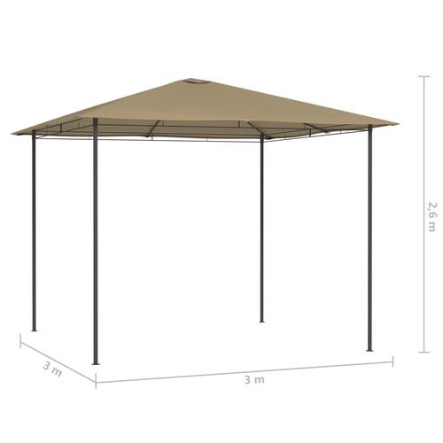 Pavillon 3x3x2,6 m 160 g/m² gråbrun