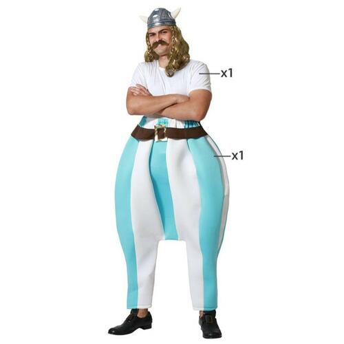 Kostume til voksne Viking mand Blå XS/S