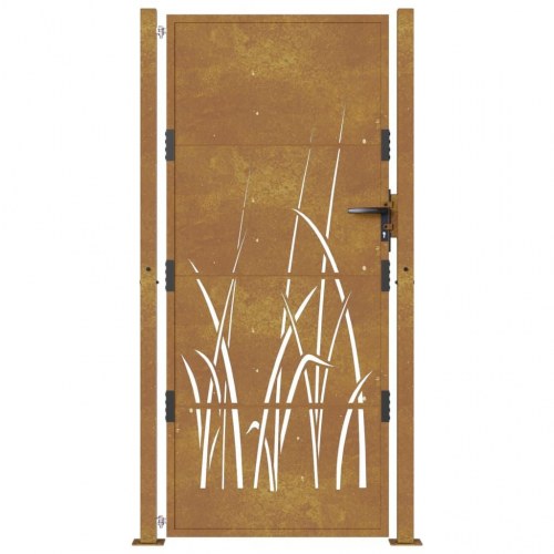 Havelåge 100×175 cm i cortenstål med græsdesign