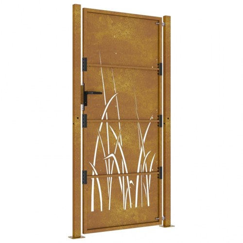 Havelåge 100×175 cm i cortenstål med græsdesign