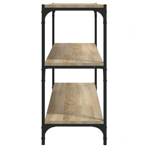 Bogreol i sonoma-eg med stålramme - 80 × 33 × 70,5 cm, 3 hylder