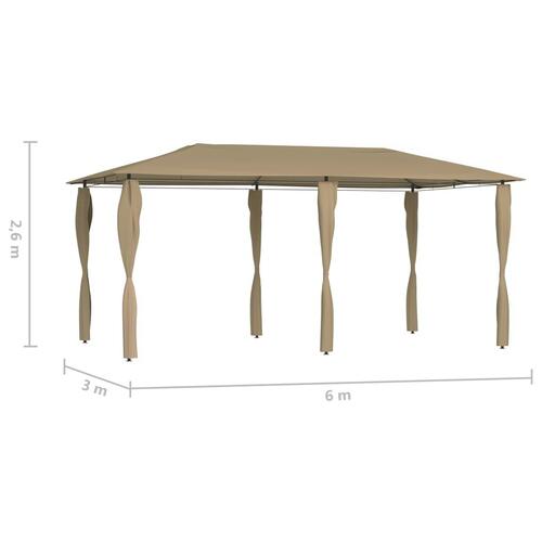 Med stolpeovertræk 3x6x2,6 m 160 g/m² gråbrun