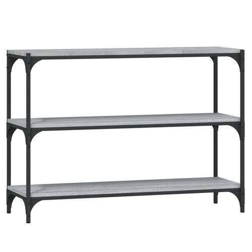 Bogreol 100x33x70,5 cm konstrueret træ og stål grå sonoma-eg