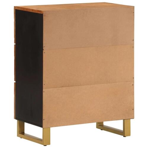Skænk 60x33,5x75 cm massivt mangotræ brun og sort
