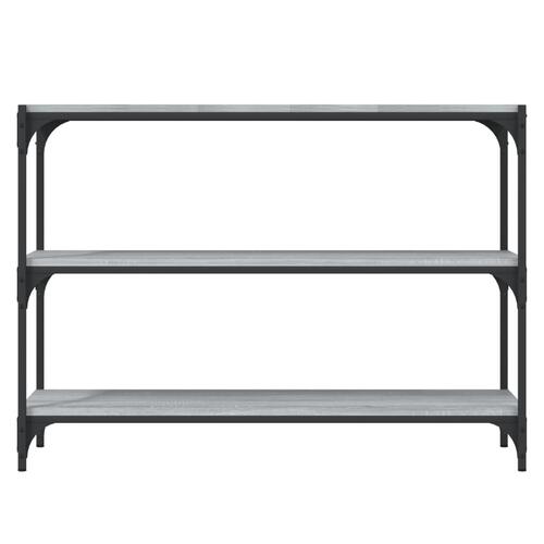 Bogreol 100x33x70,5 cm konstrueret træ og stål grå sonoma-eg