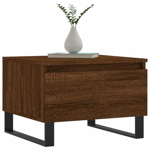 Sofabord 50x46x35 cm konstrueret træ brun egetræsfarve