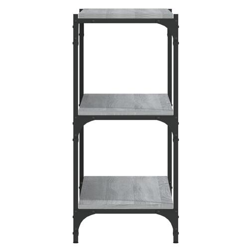 Bogreol 100x33x70,5 cm konstrueret træ og stål grå sonoma-eg
