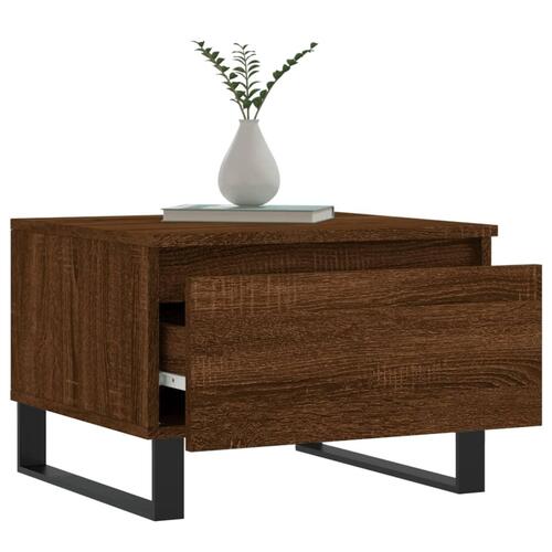 Sofabord 50x46x35 cm konstrueret træ brun egetræsfarve