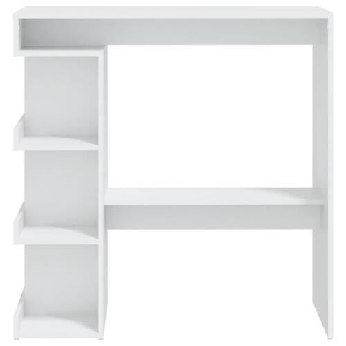 Barbord med opbevaringsstativ 100x50x101,5 cm spånplade hvid