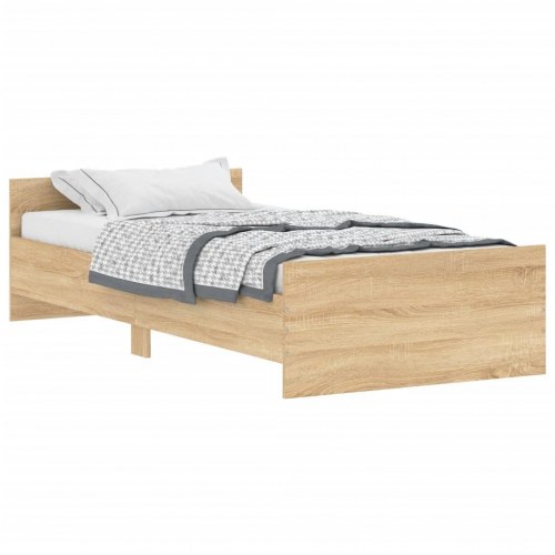 Sengeramme 90x190 cm i konstrueret træ - sonoma-eg