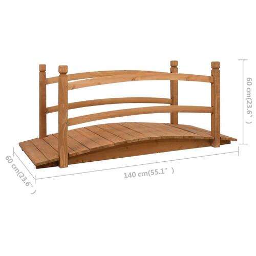 Gangbro til haven 140x60x60 cm massivt fyrretræ