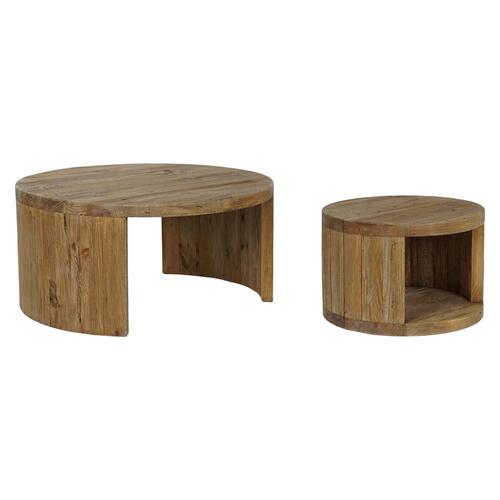 Sæt med 2 borde Home ESPRIT Træ 99 x 99 x 48 cm