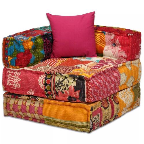 2-personers modulpuf stof patchwork