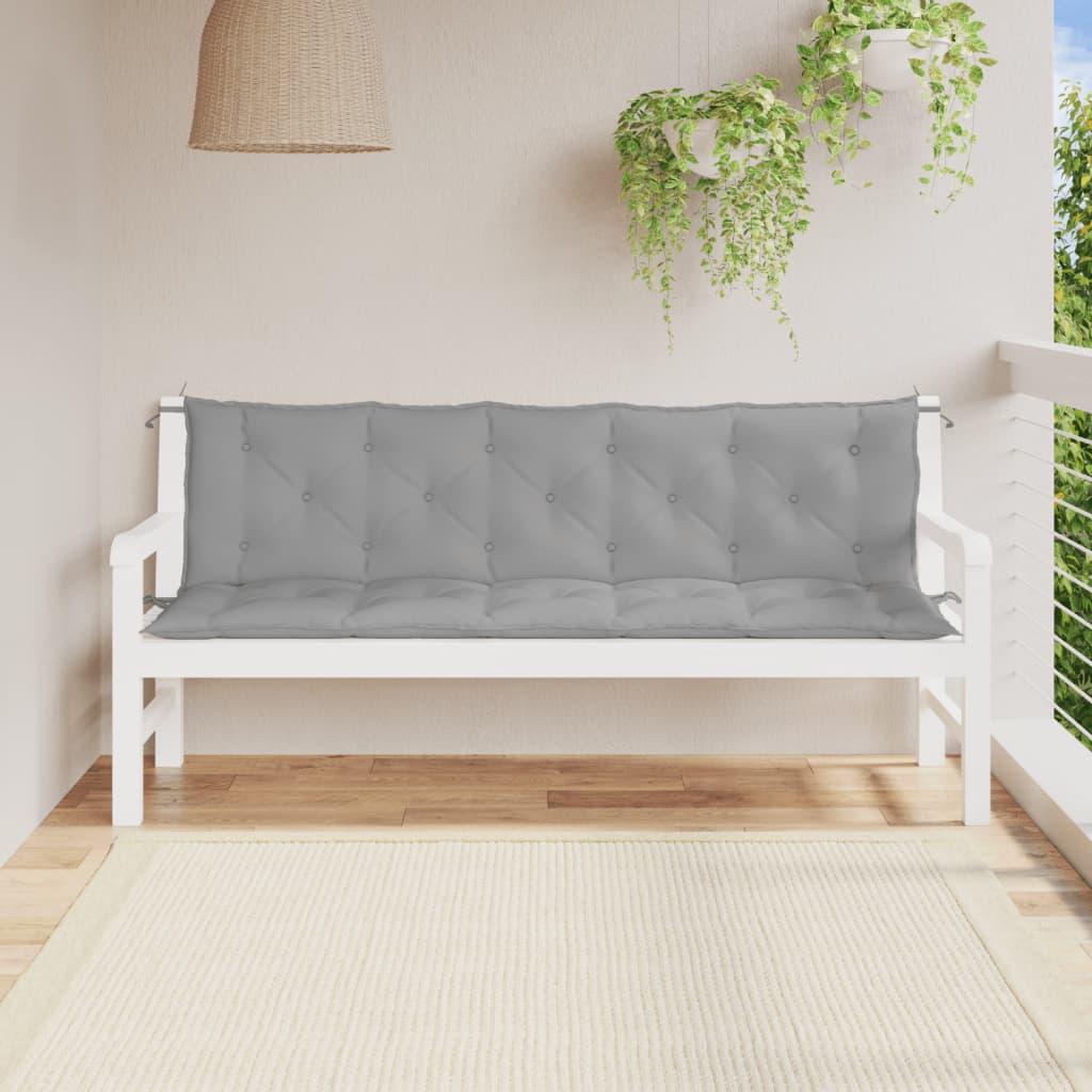 Hynder til havebænk 2 stk. 180x50x7 cm oxfordstof grå