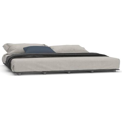 Sengeramme 200x200 cm massivt fyrretræ grå