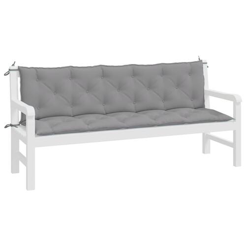 Hynder til havebænk 2 stk. 180x50x7 cm oxfordstof grå