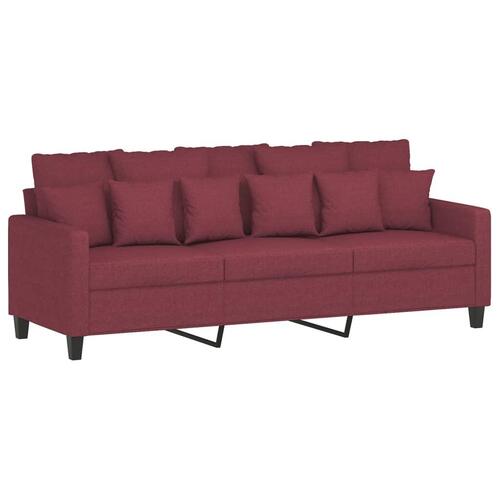 3-personers sofa 180 cm stof vinrød