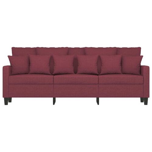 3-personers sofa 180 cm stof vinrød