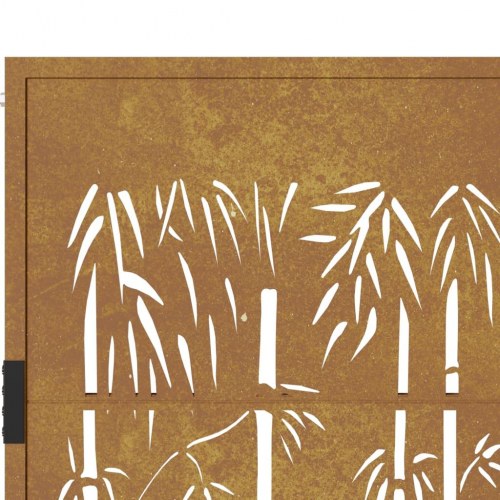 Havelåge 100×75 cm i cortenstål - bambusdesign