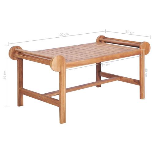 Sofabord 100 x 50 x 45 cm massivt teaktræ
