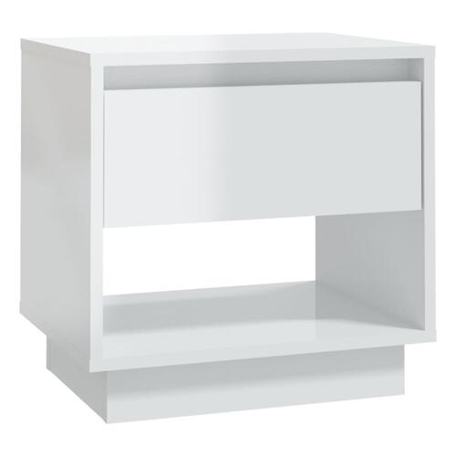 Sengeborde 2 stk. 45x34x44 cm konstrueret træ hvid højglans