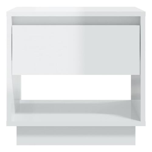 Sengeborde 2 stk. 45x34x44 cm konstrueret træ hvid højglans