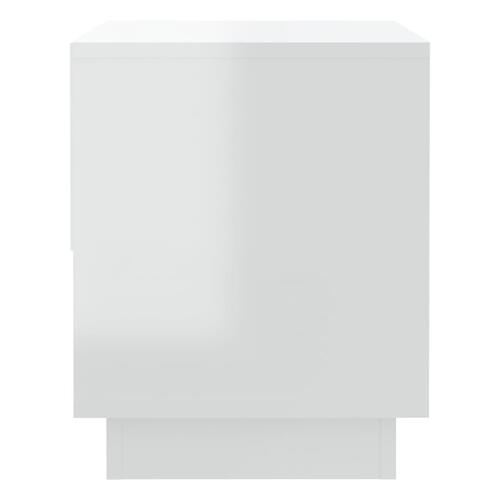 Sengeborde 2 stk. 45x34x44 cm konstrueret træ hvid højglans