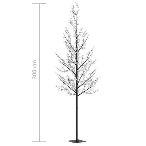 Juletræ 300 cm 600 LED'er kirsebærblomst flerfarvet